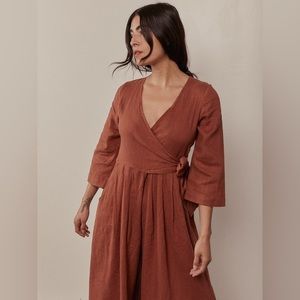 Sugar Mountain Candy Linen wrap Jumpsuit